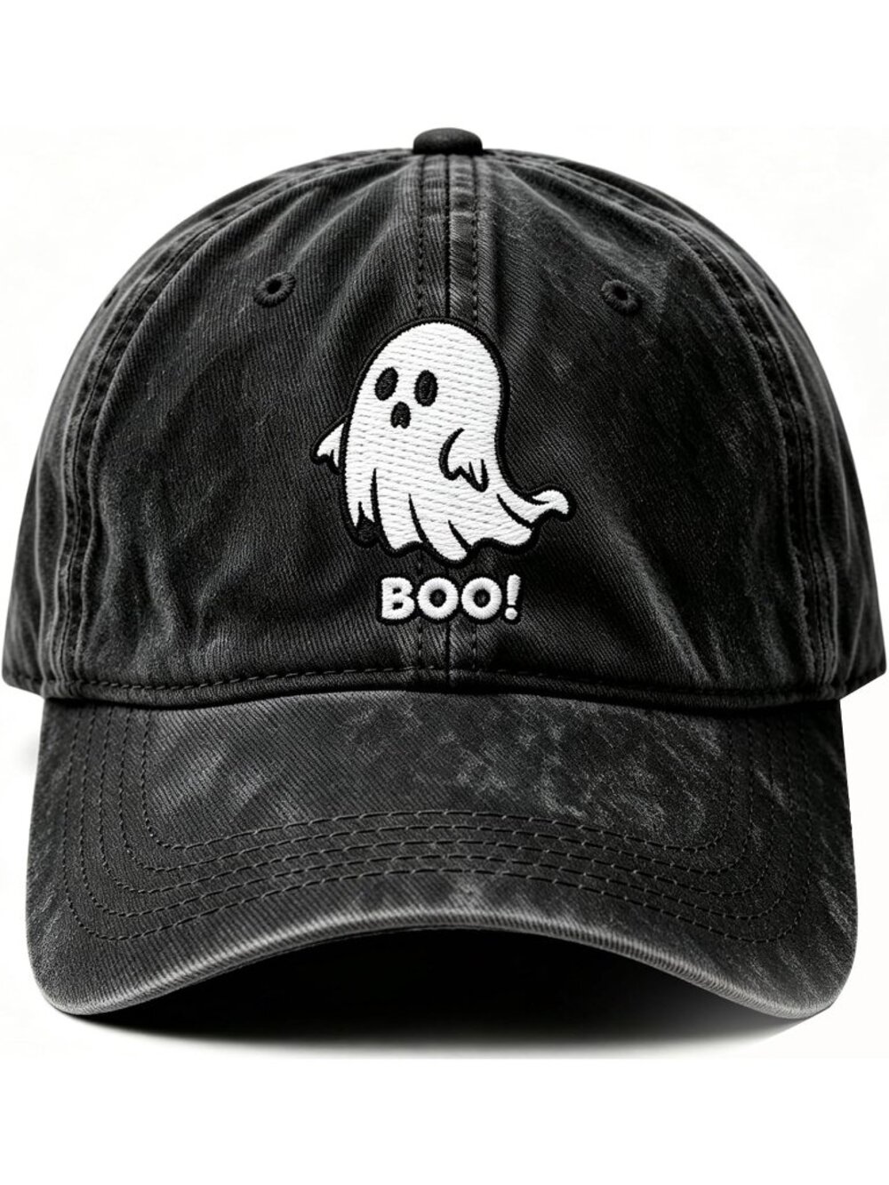 Unisax Halloween-Black 100% Cotton Cartoon Cute Ghost Accessories Baseball Cap